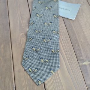 Emporio Armani Rickshaw Silk Blend Tie Made in Italy